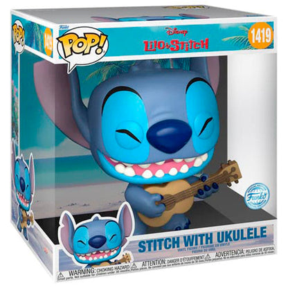 Funko POP Stitch With Ukulele 1419 (Jumbo Sized 25cm) - Lilo Y Stitch - Disney Exclusivo