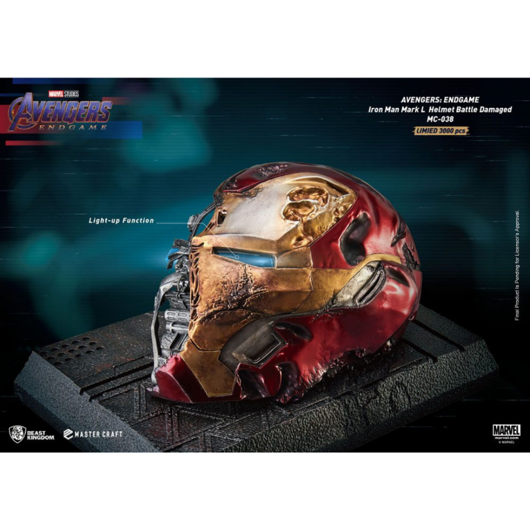 Réplica Casco Iron Man Dañado en la Batalla - Vengadores Endgame - Marvel