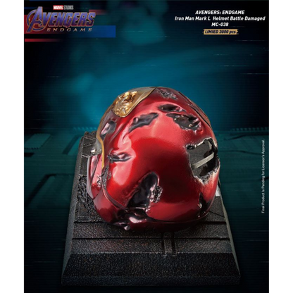 Iron Man Helmet Replica Damaged in Battle - Avengers Endgame - Marvel