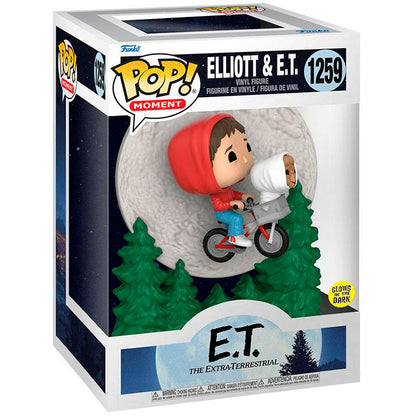 Funko POP Movie Moments Rides Elliott y E.T. Flying 1259 - E.T. El Extraterrestre GITD